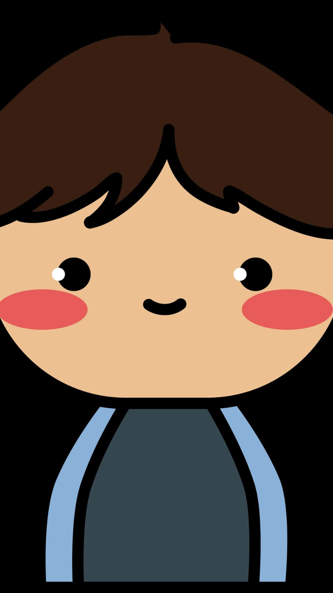 Handsome Blushing Boy Cartoon Background