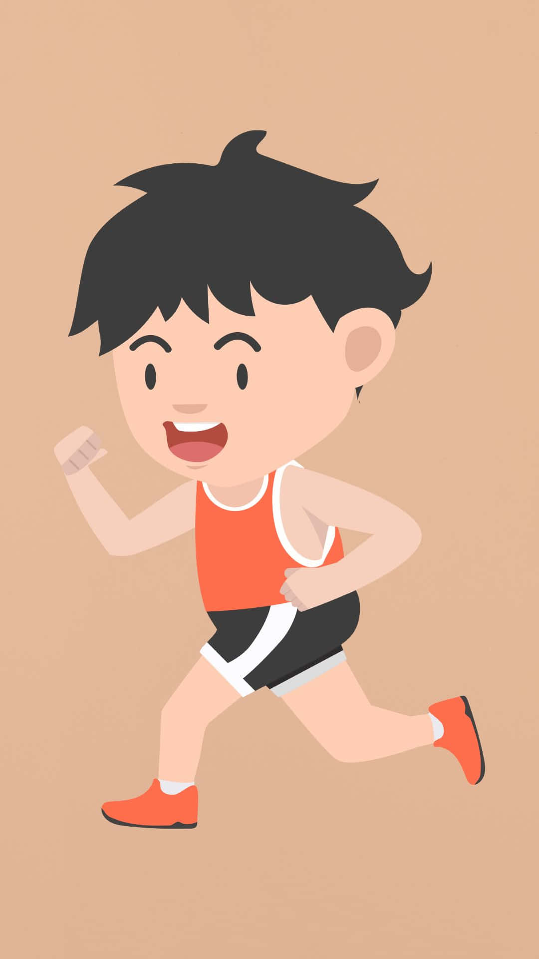 Handsome Boy Cartoon In Athletic Outfit