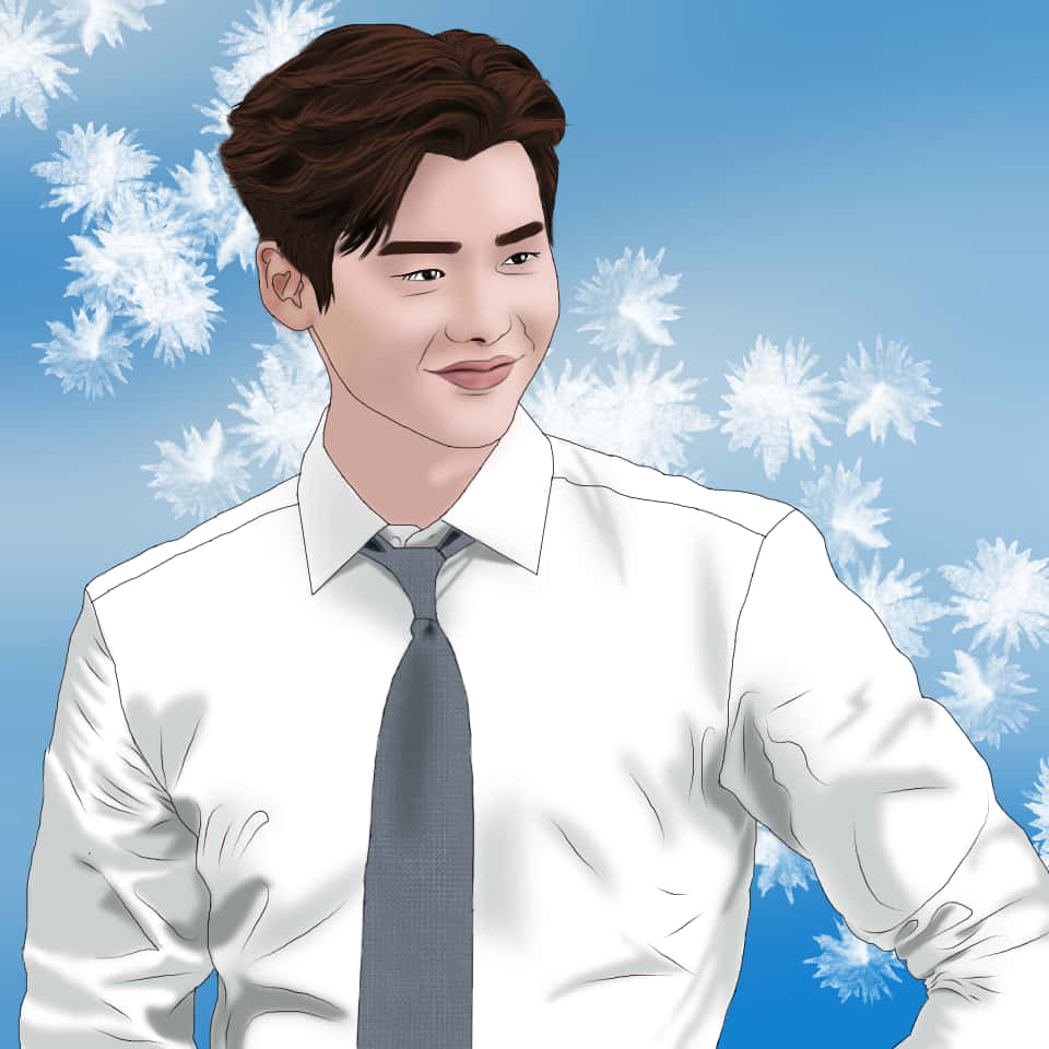 Handsome Boy Cartoon Lee Jong Suk Fanart Background