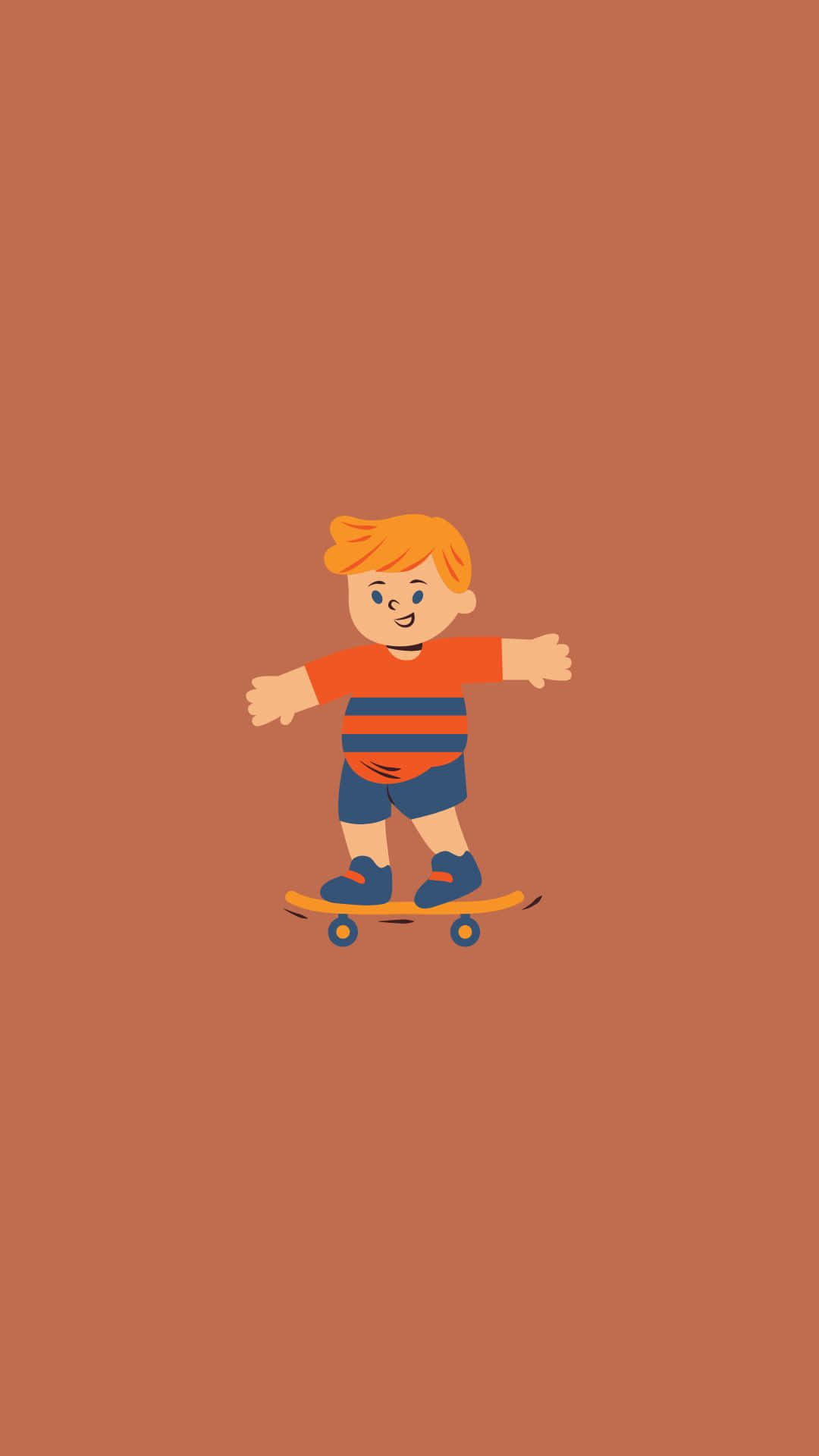 Handsome Boy Cartoon Riding Skateboard Background