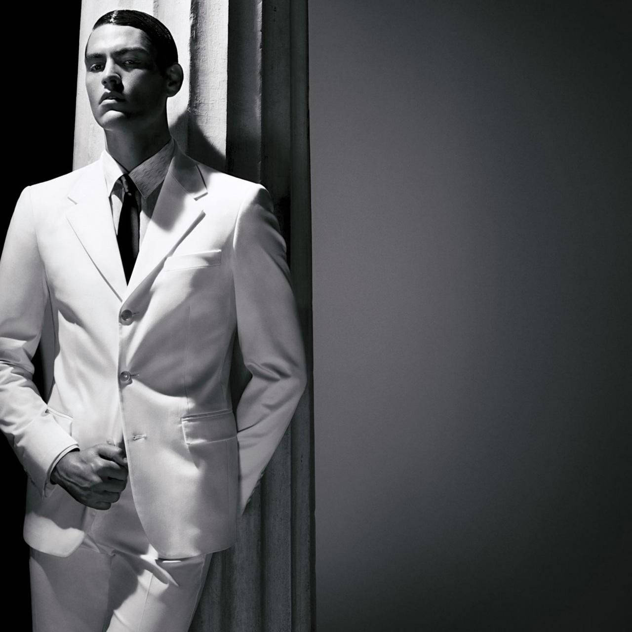 Handsome Man White Suit