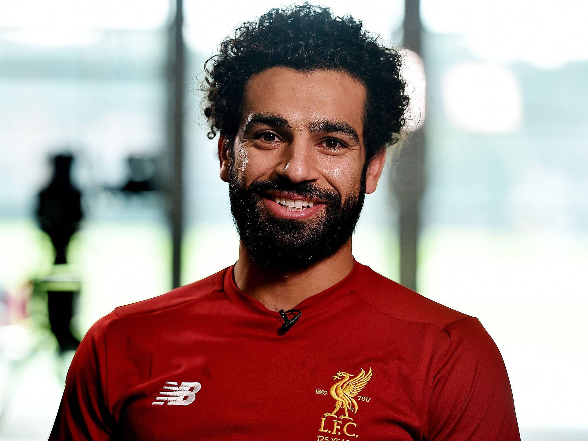 Handsome Smiling Mohamed Salah Background