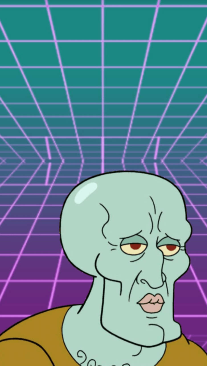 Handsome Squidward Funny Spongebob Meme Background