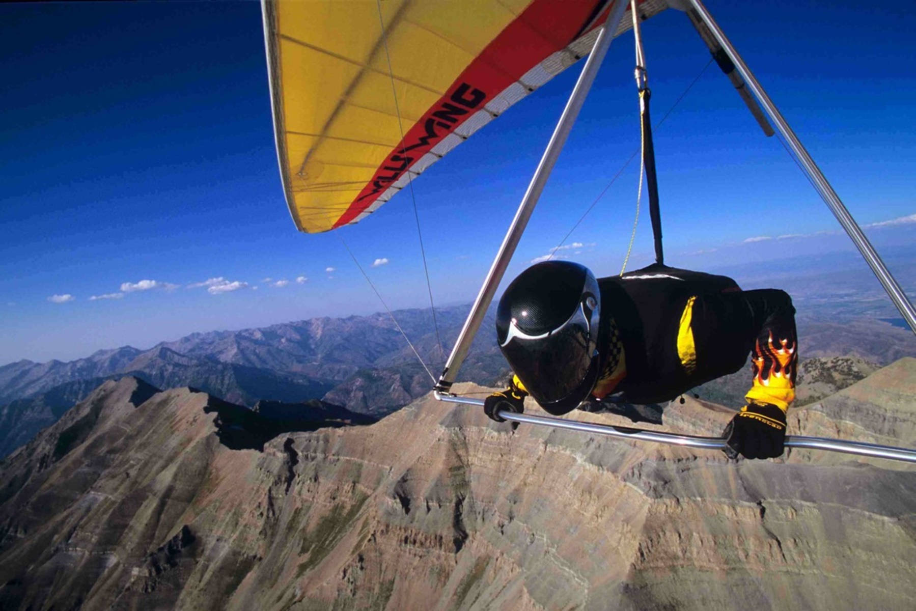 Hang Gliding Rocky Mountains Summer Adventure Background