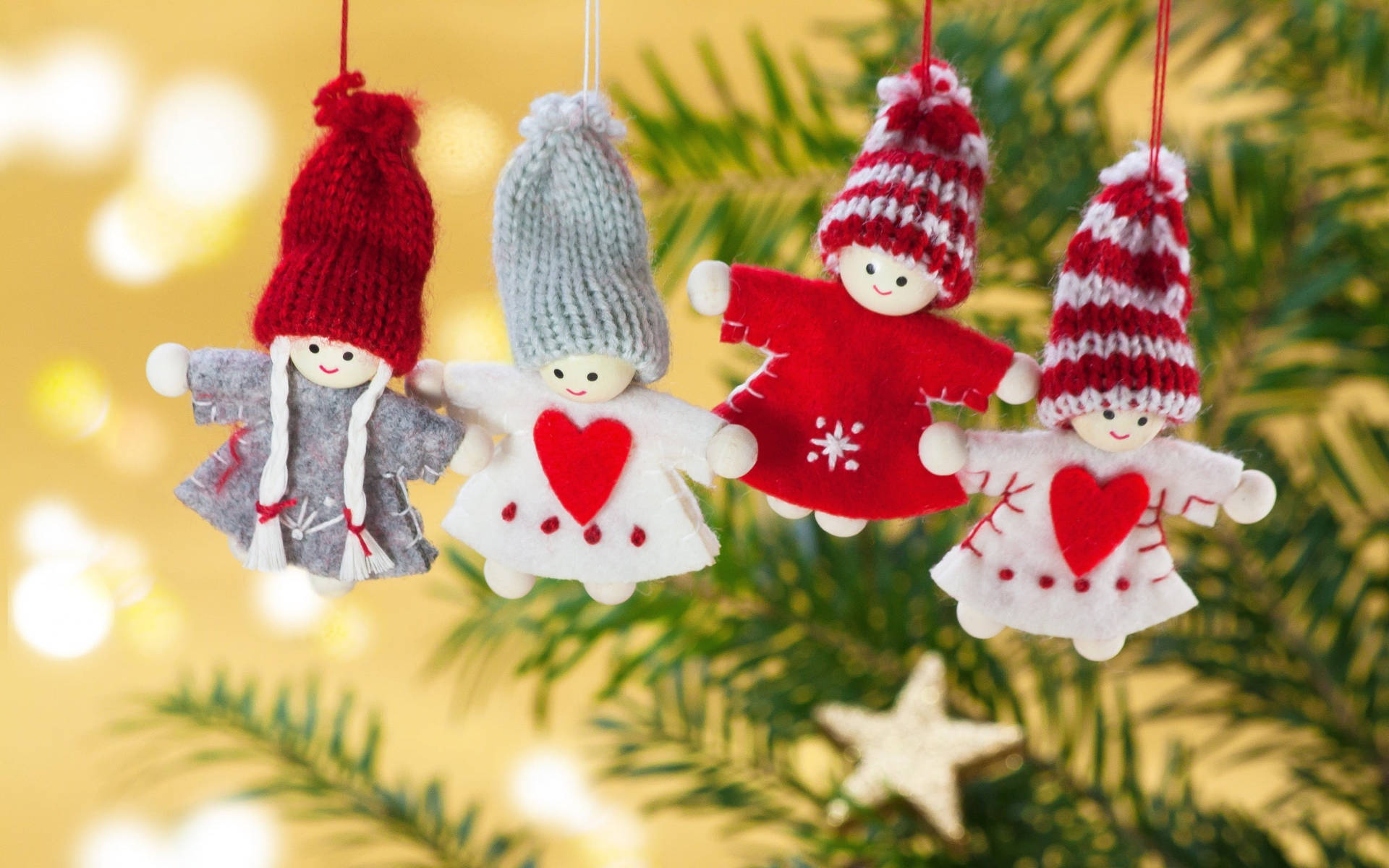 Hanging Christmas Angels Background
