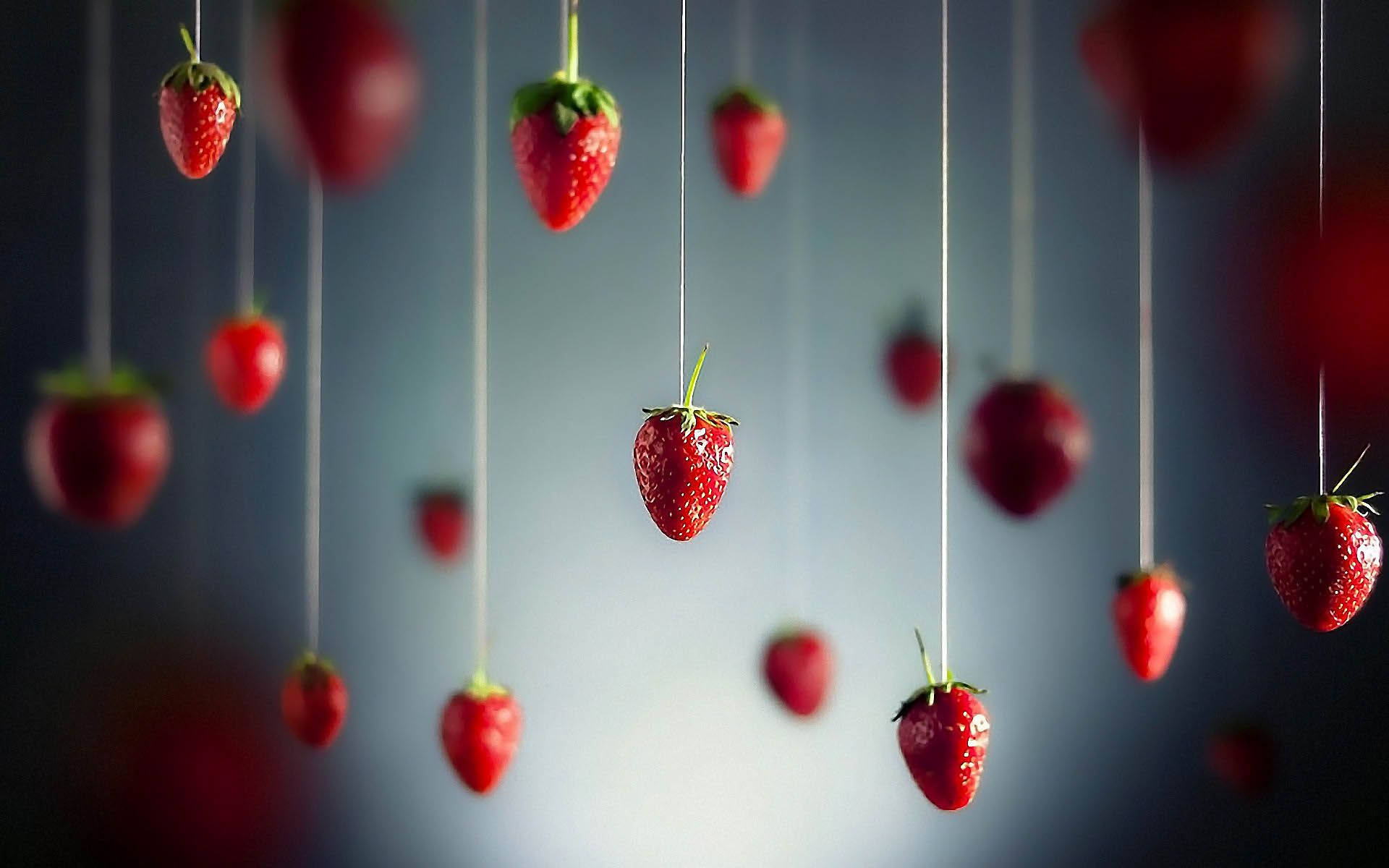 Hanging Strawberries Best Ever Desktop Background