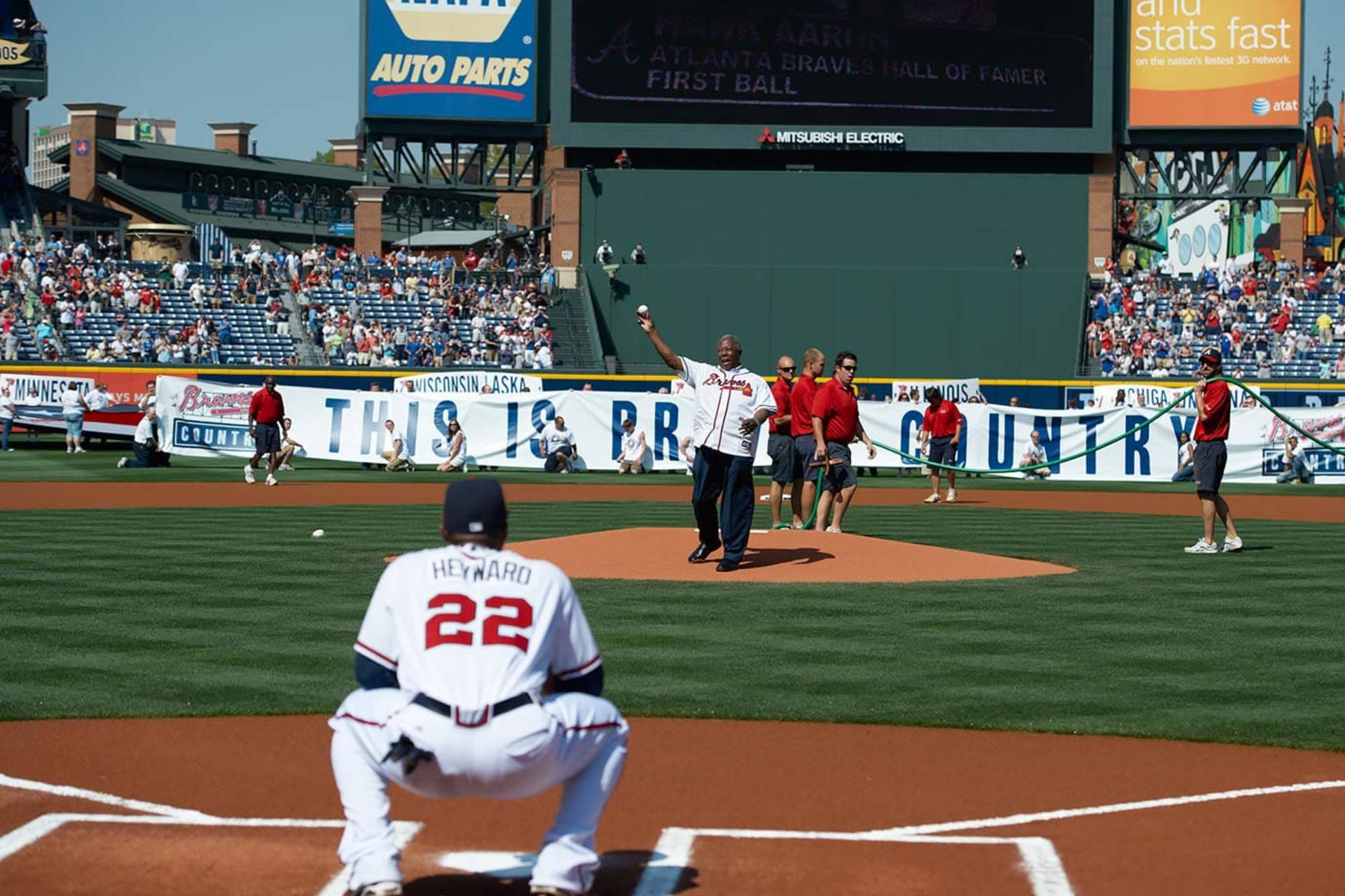 Hank Aaron Ceremonial First Pitch Background