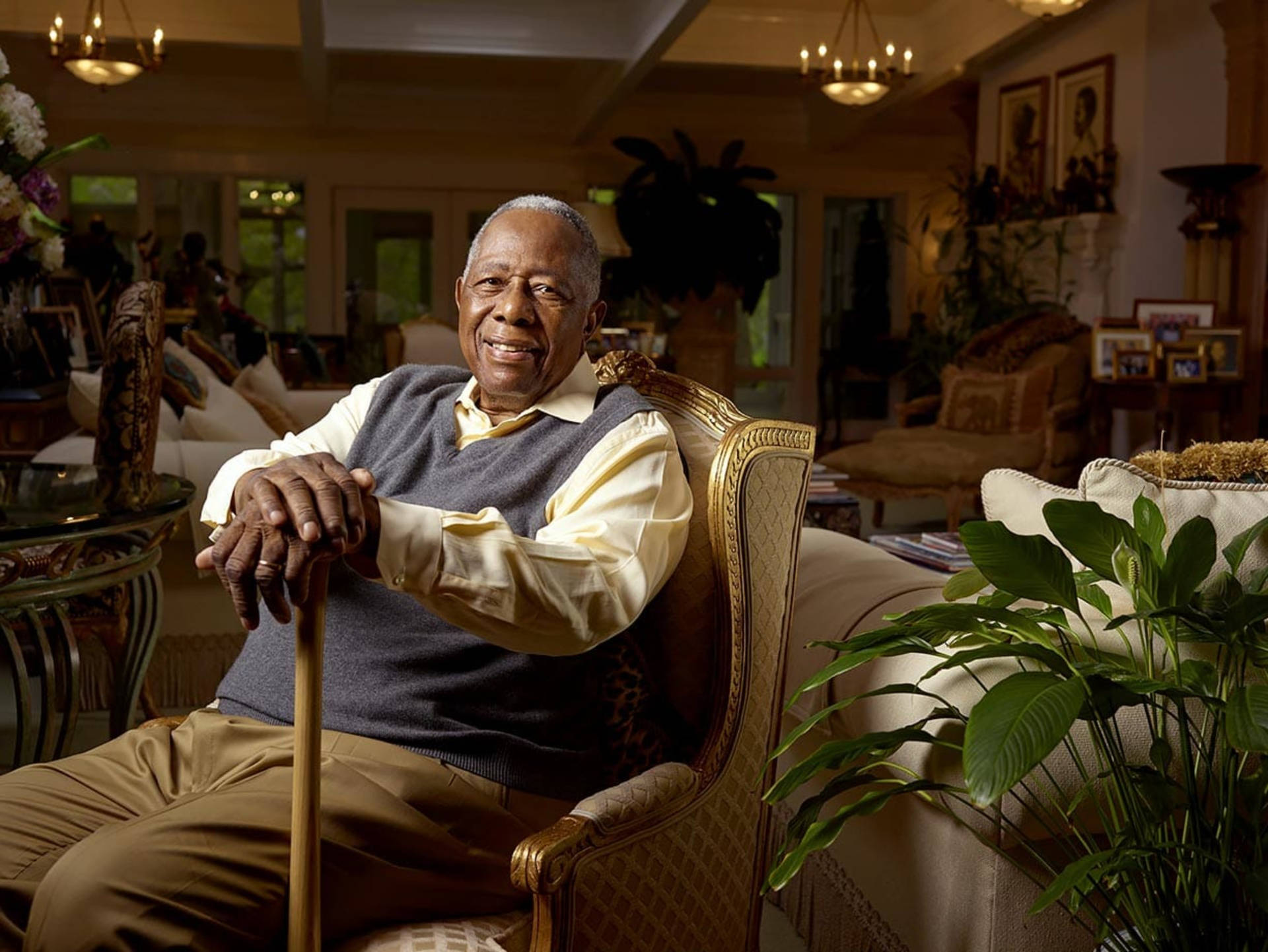 Hank Aaron In His Home