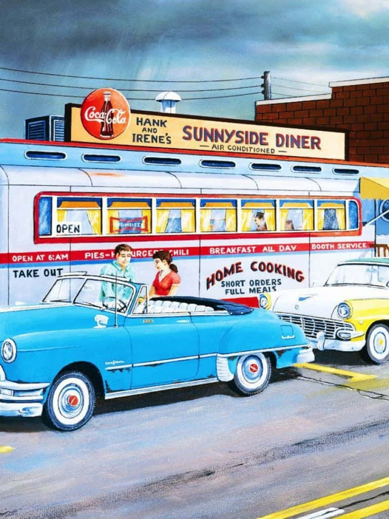 Hank And Irene Retro Diner Picture Background