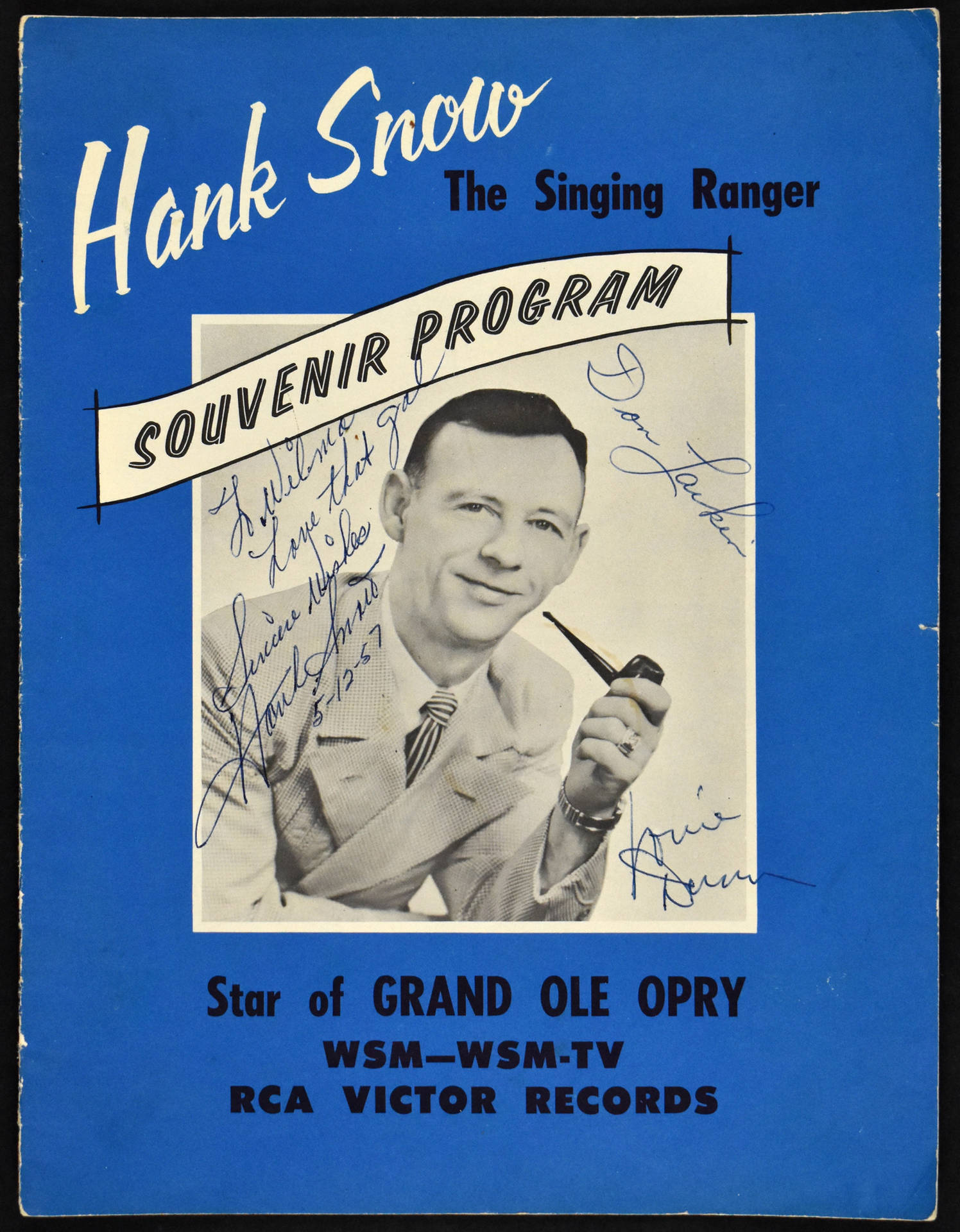 Hank Snow Singing Ranger Autograph Background