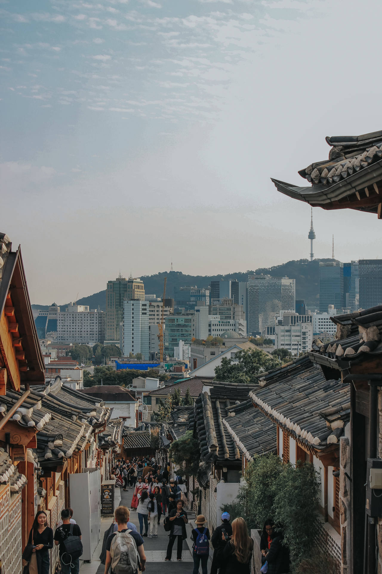 Hanok Village In Seoul Background