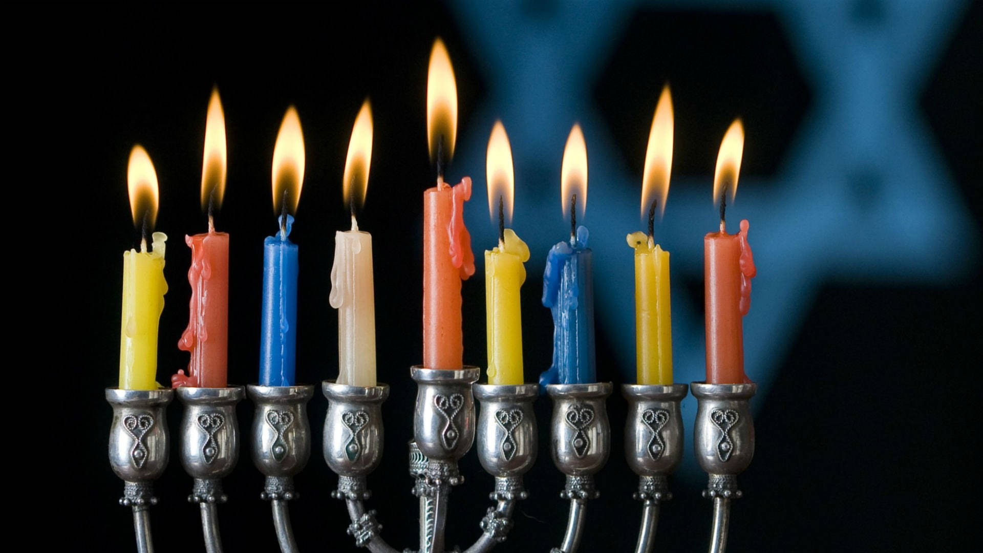 Hanukkah Colorful Candles Background