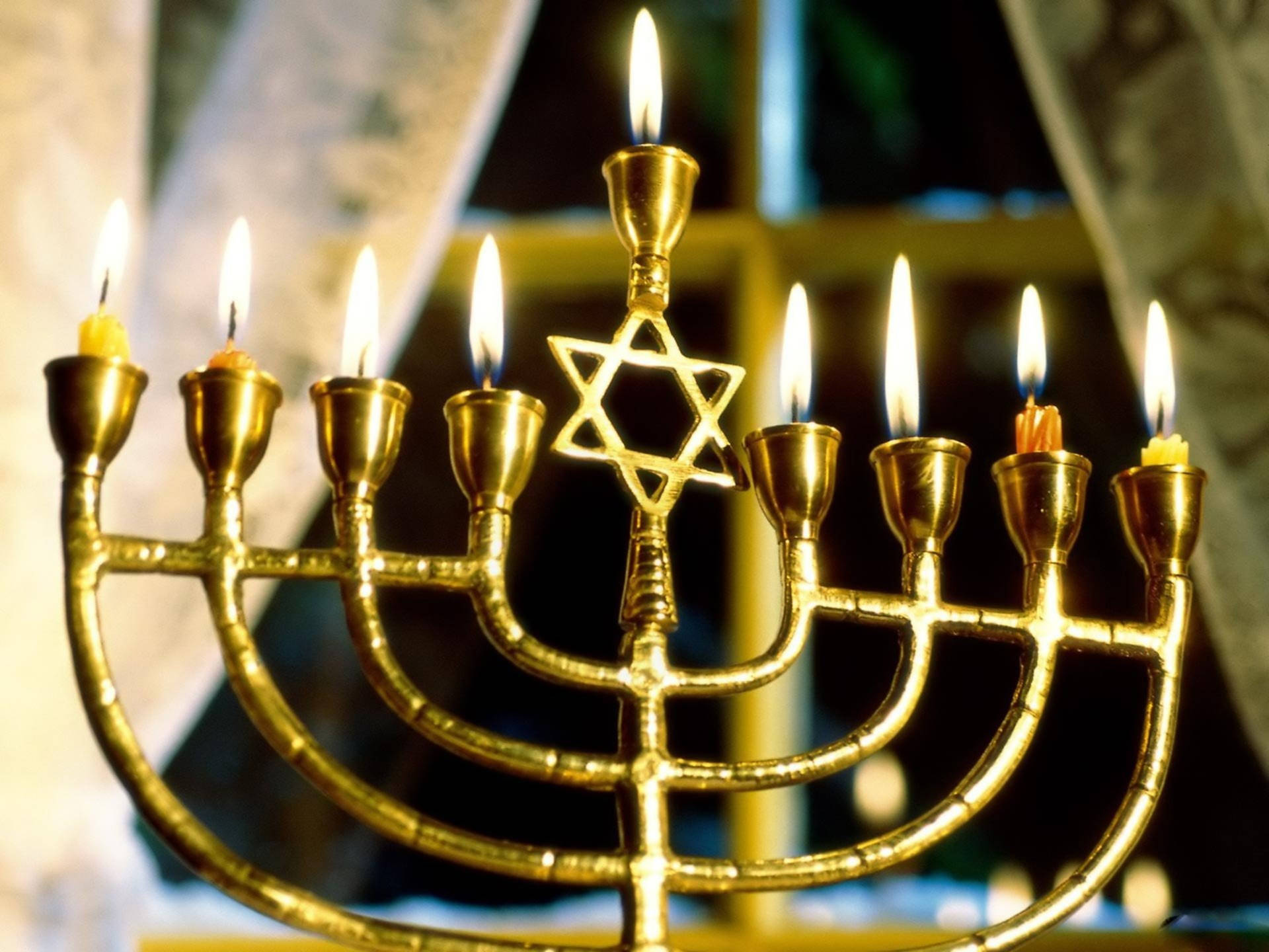 Hanukkah Festival Menorah Background