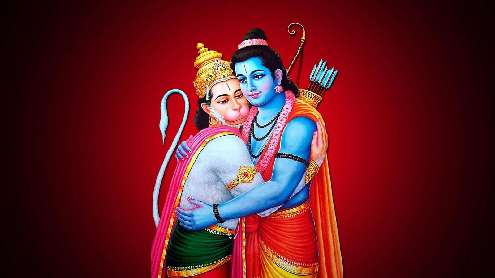 Hanuman And Rama Hugging Hd
