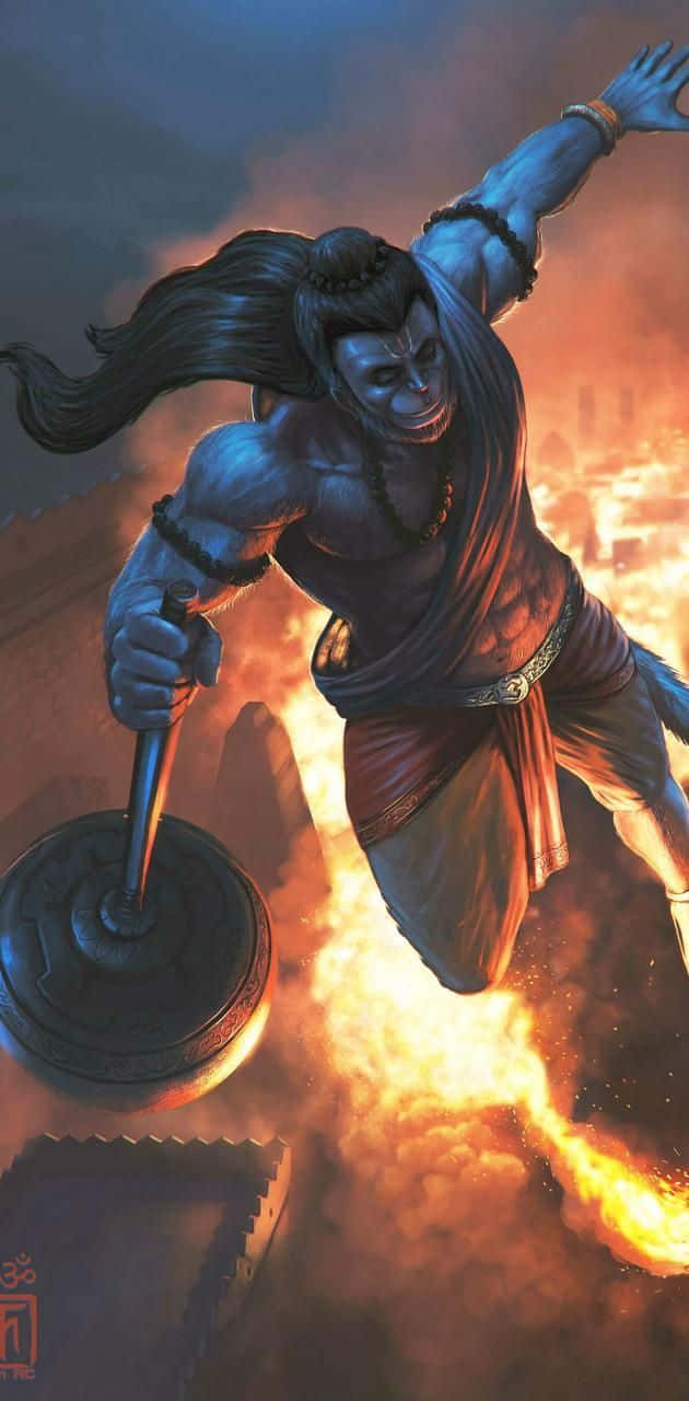 Hanuman Burning Lanka Artwork Background