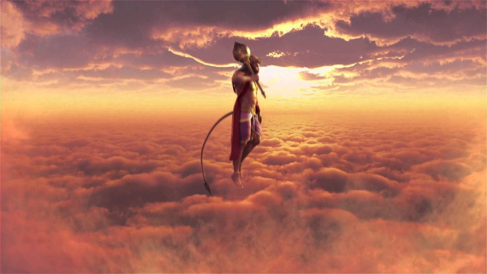 Hanuman Floating In The Sky 4k Hd Background