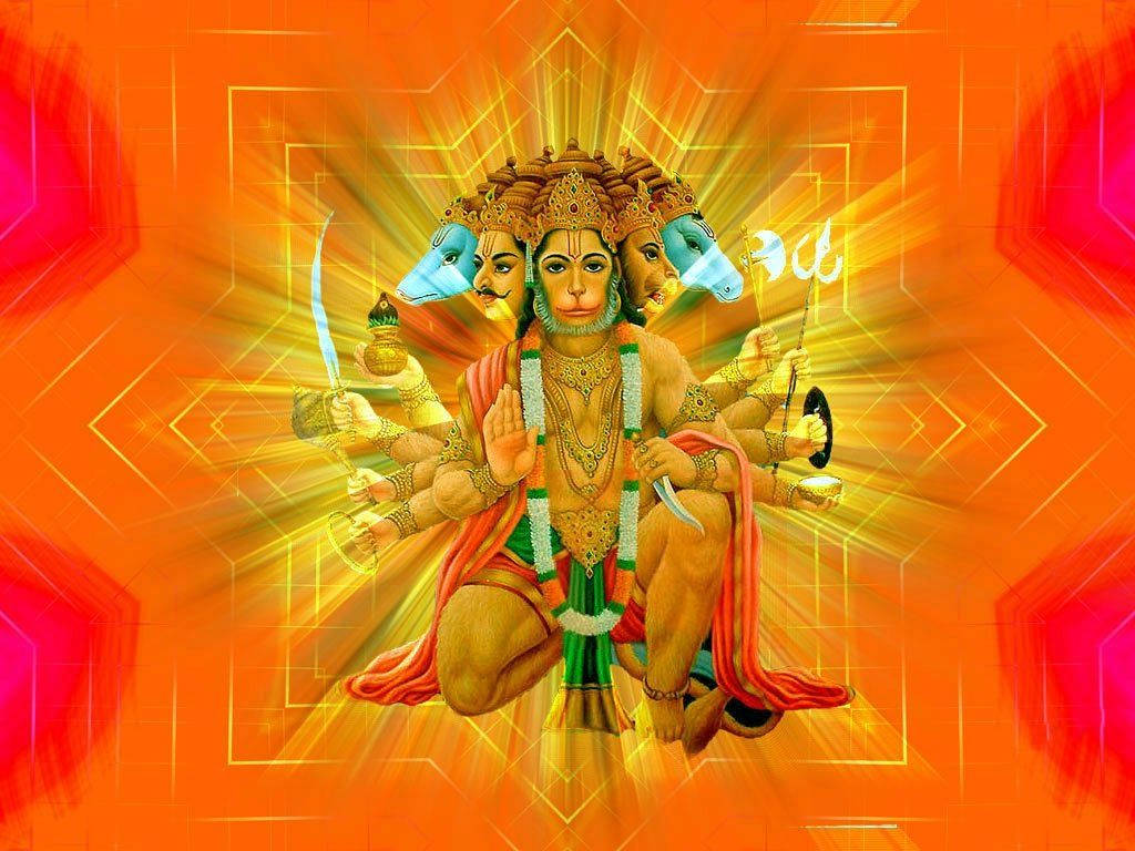 Hanuman Ji Hd Orange Background