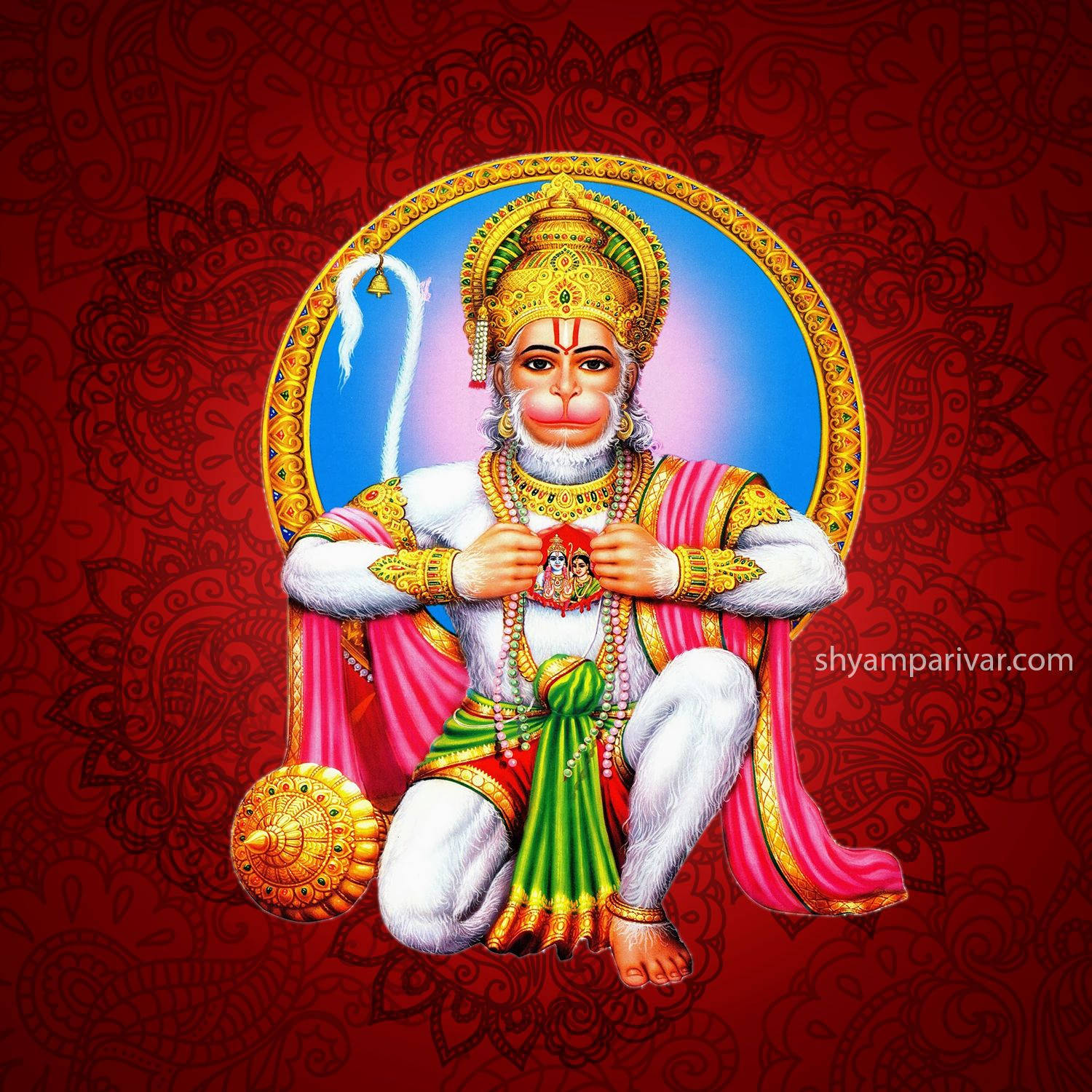 Hanuman Ji Hd Red Background Background