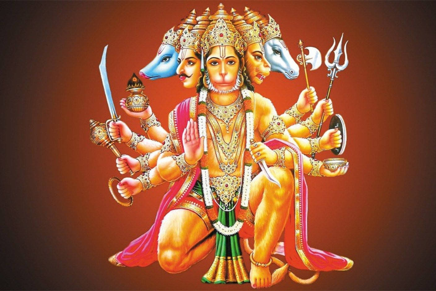 Hanuman Ji Hd With Weapons Background