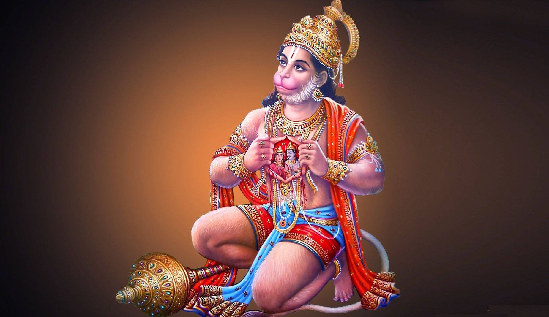 Hanuman Opening Heart 4k Hd Background