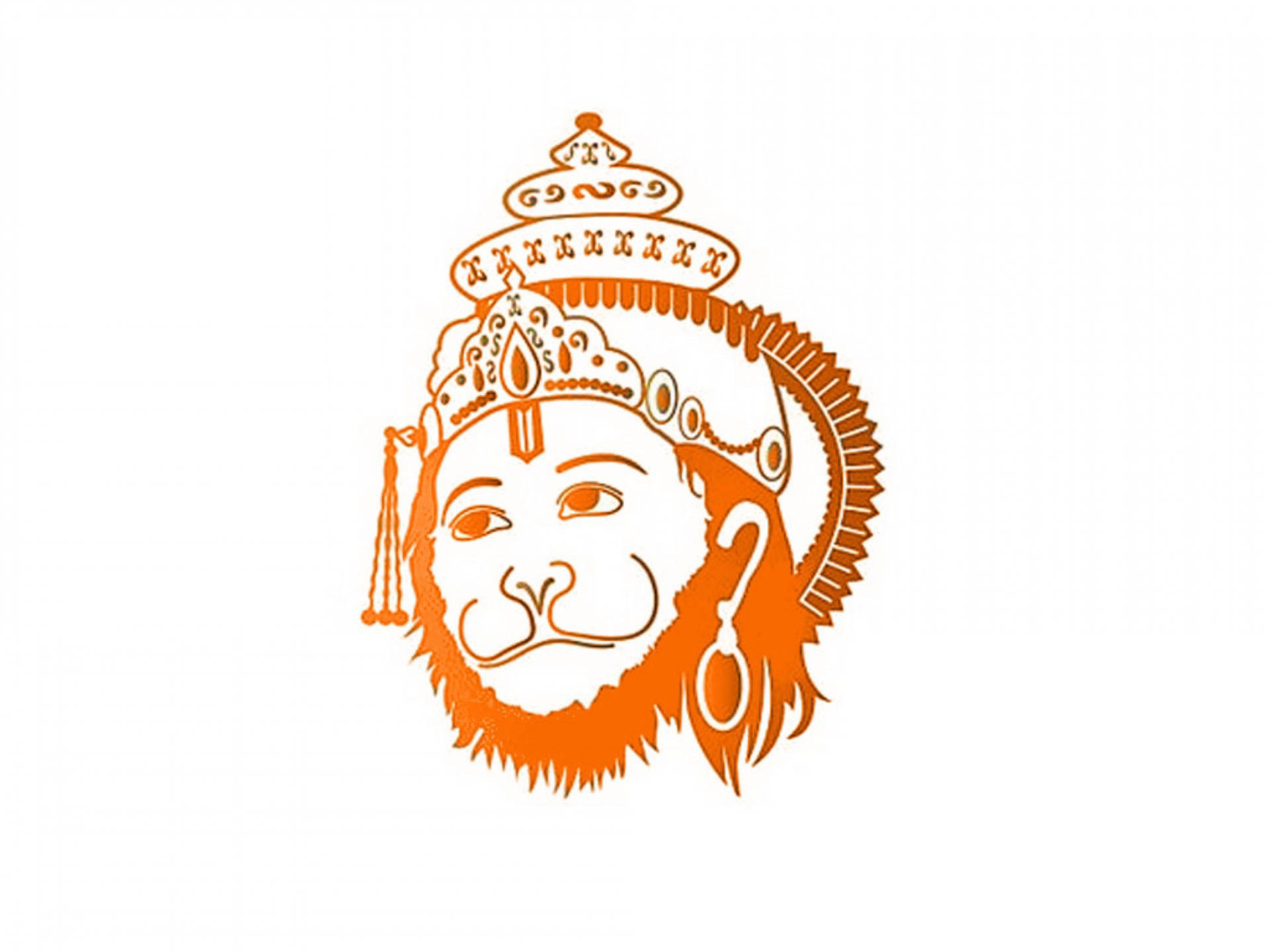 Hanuman Orange Art 4k Hd Background