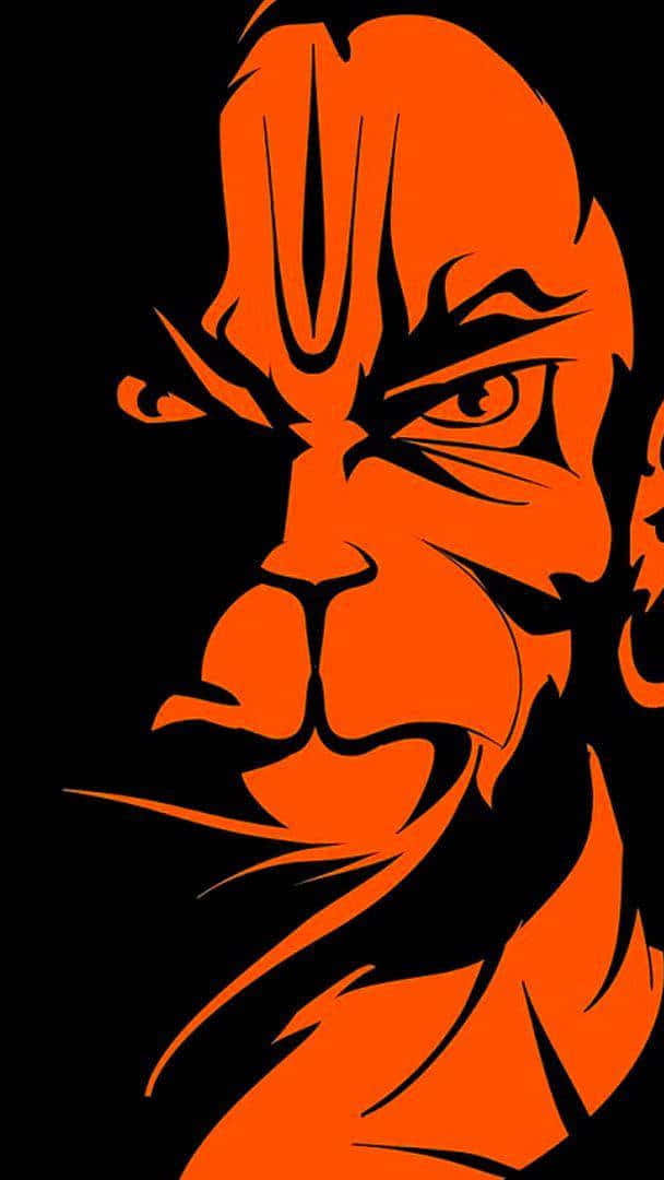 Hanuman Orange Black Graphic Art Background