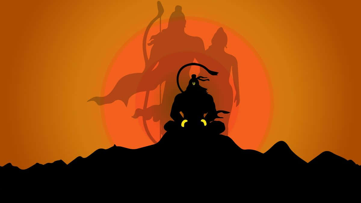 Hanuman Silhouette Against Sun