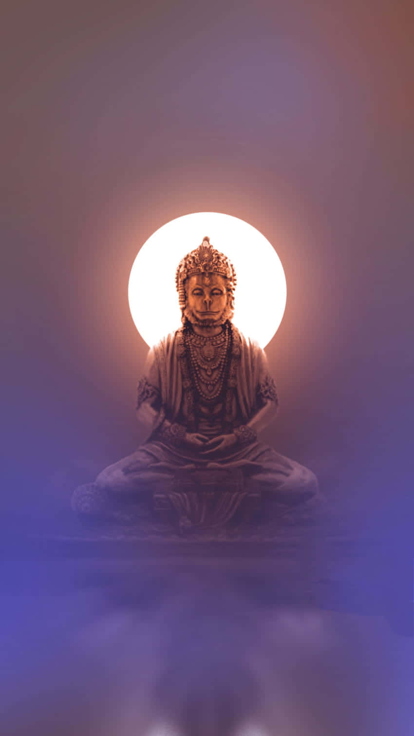 Hanuman Statue Meditation Halo Background