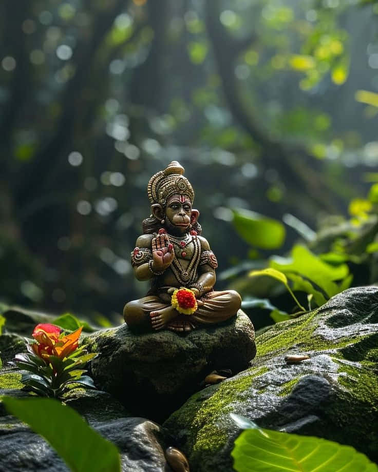 Hanuman Statuein Nature Setting Background