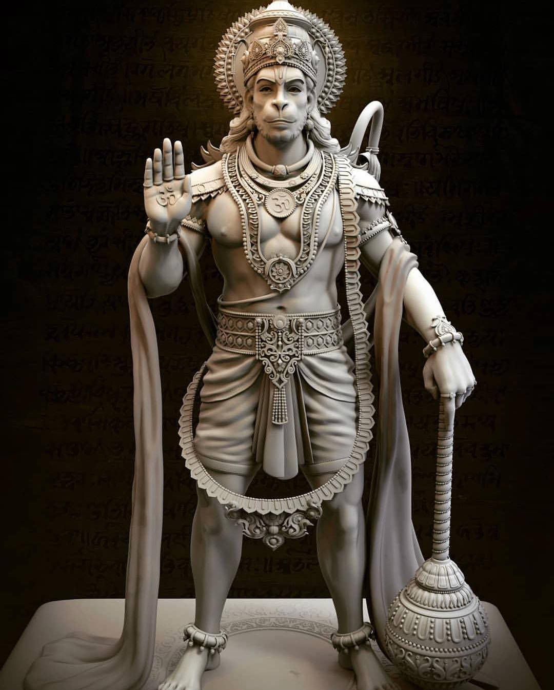 Hanuman White Statue 4k Hd Background