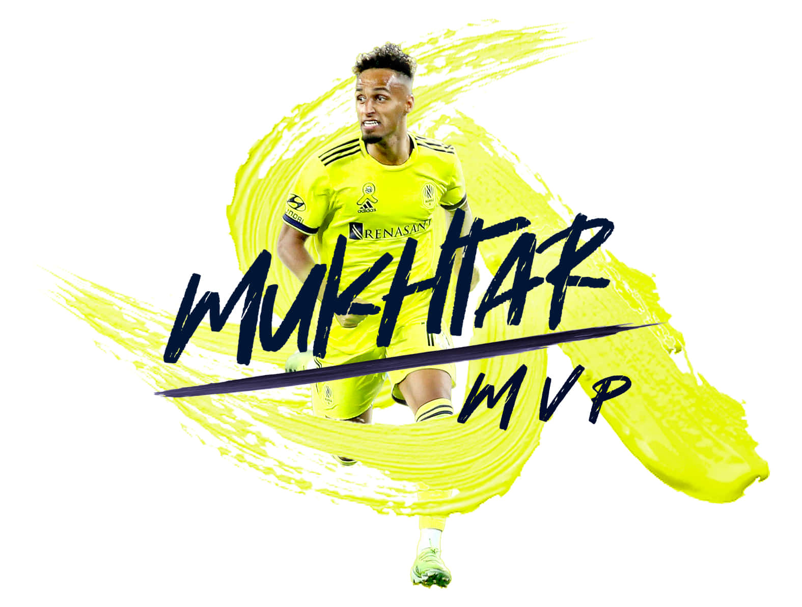 Hany Mukhtar Mvp Yellow Paint Fan Art Background