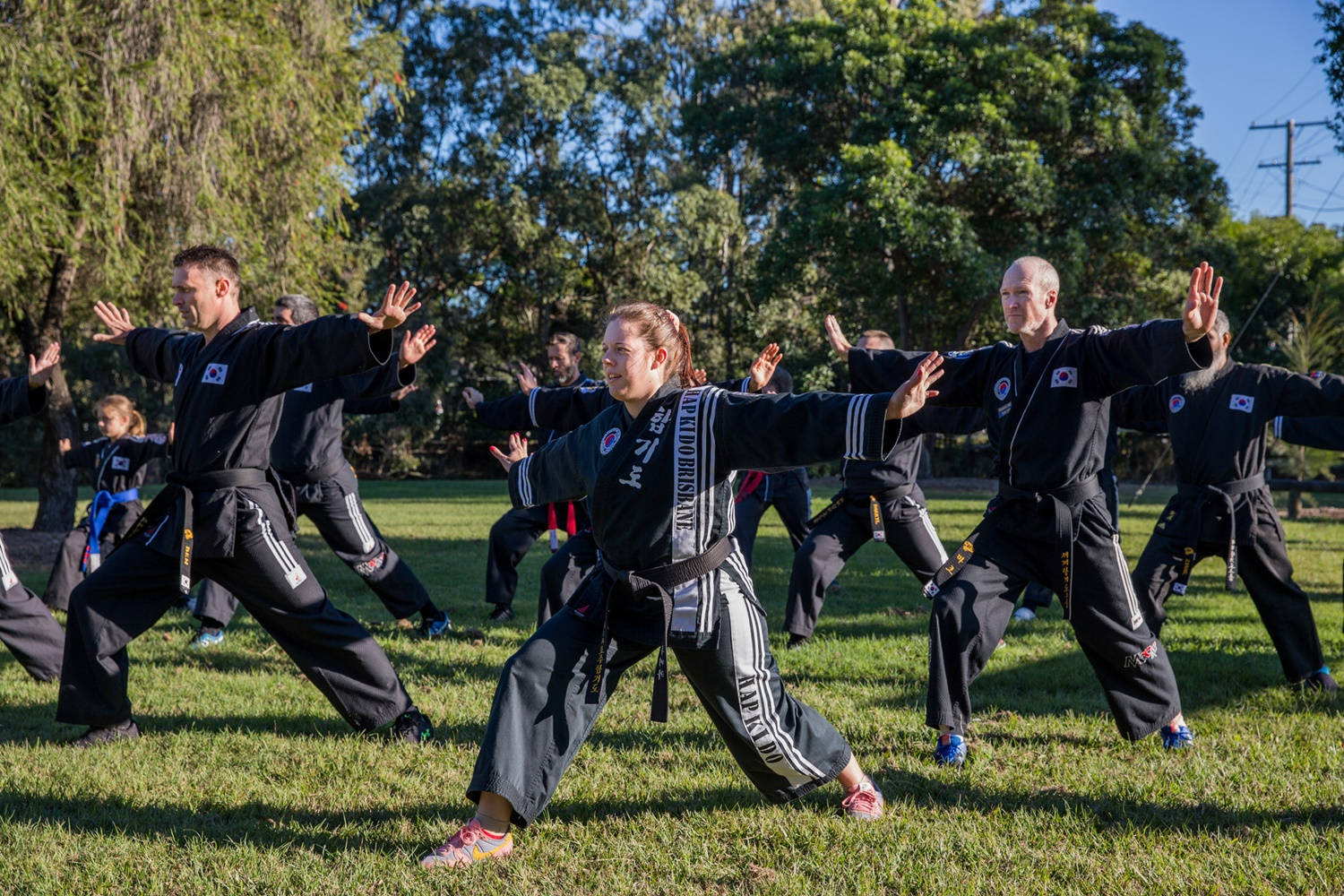 Hapkido Class Outdoors Background