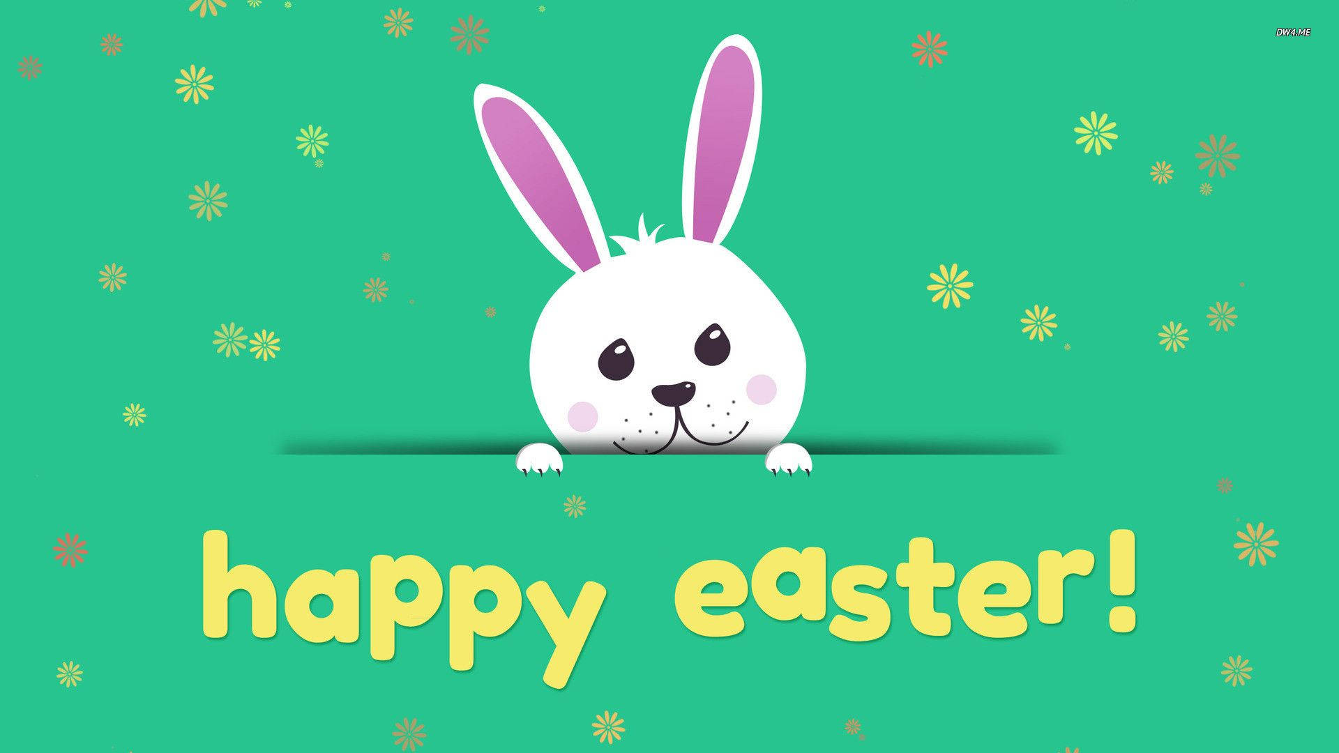 Happy And Cute Easter Bunny Background