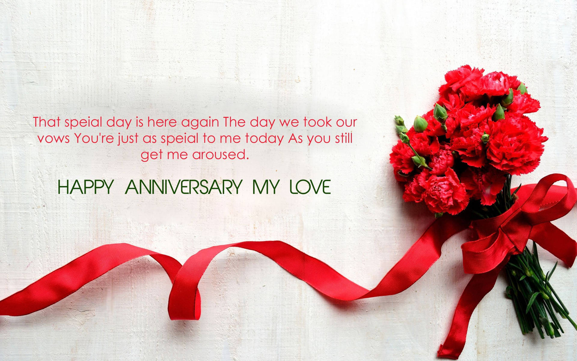 Happy Anniversary Bouquet Of Red Roses Background