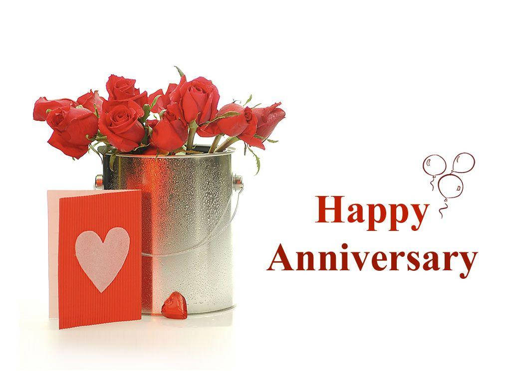 Happy Anniversary Bucket Of Red Roses