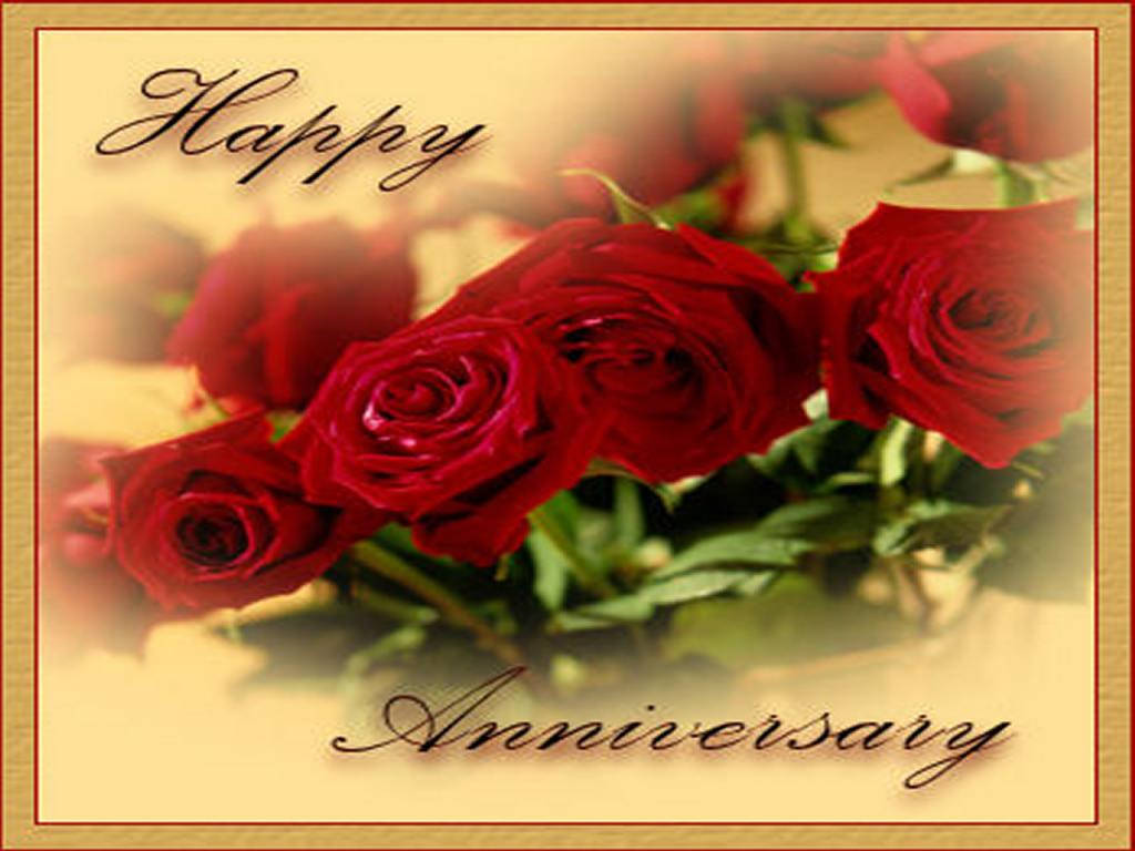 Happy Anniversary Framed Roses Background