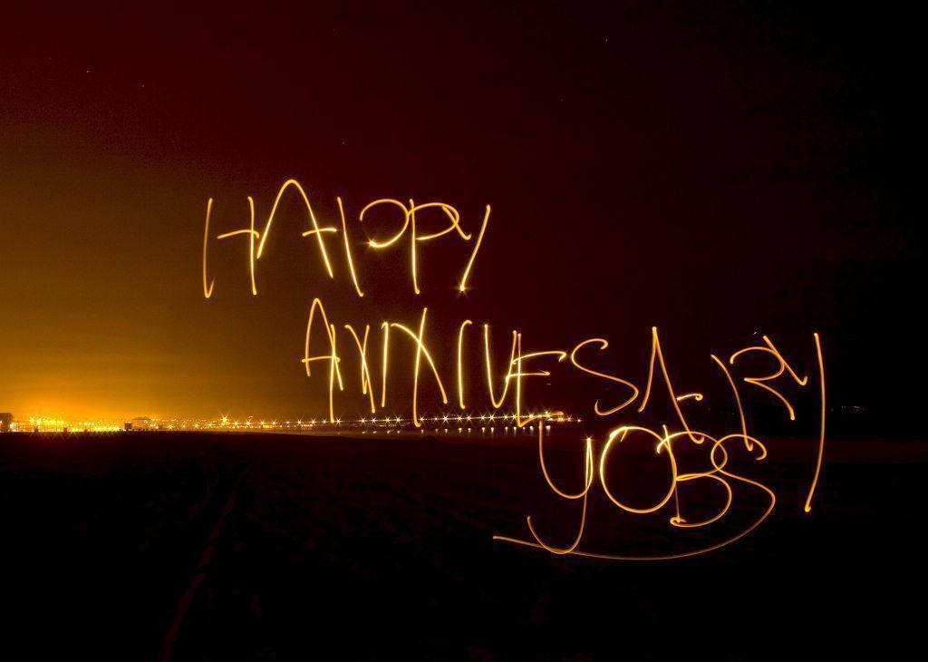 Happy Anniversary Long Exposure Message Background