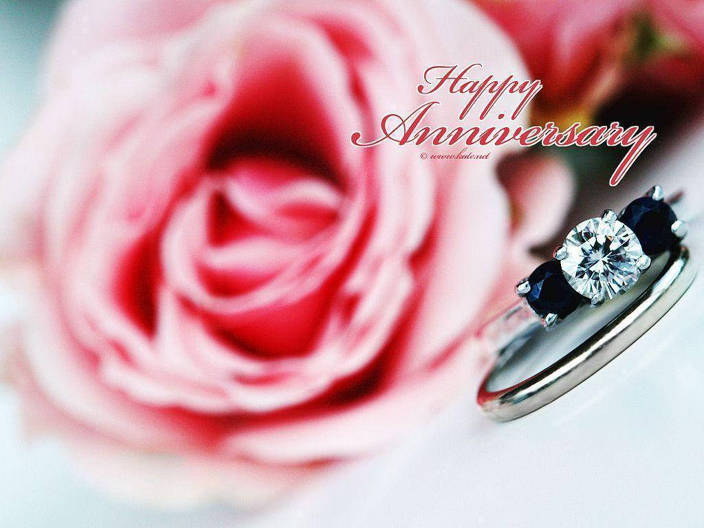 Happy Anniversary Luxurious Diamond Ring Background