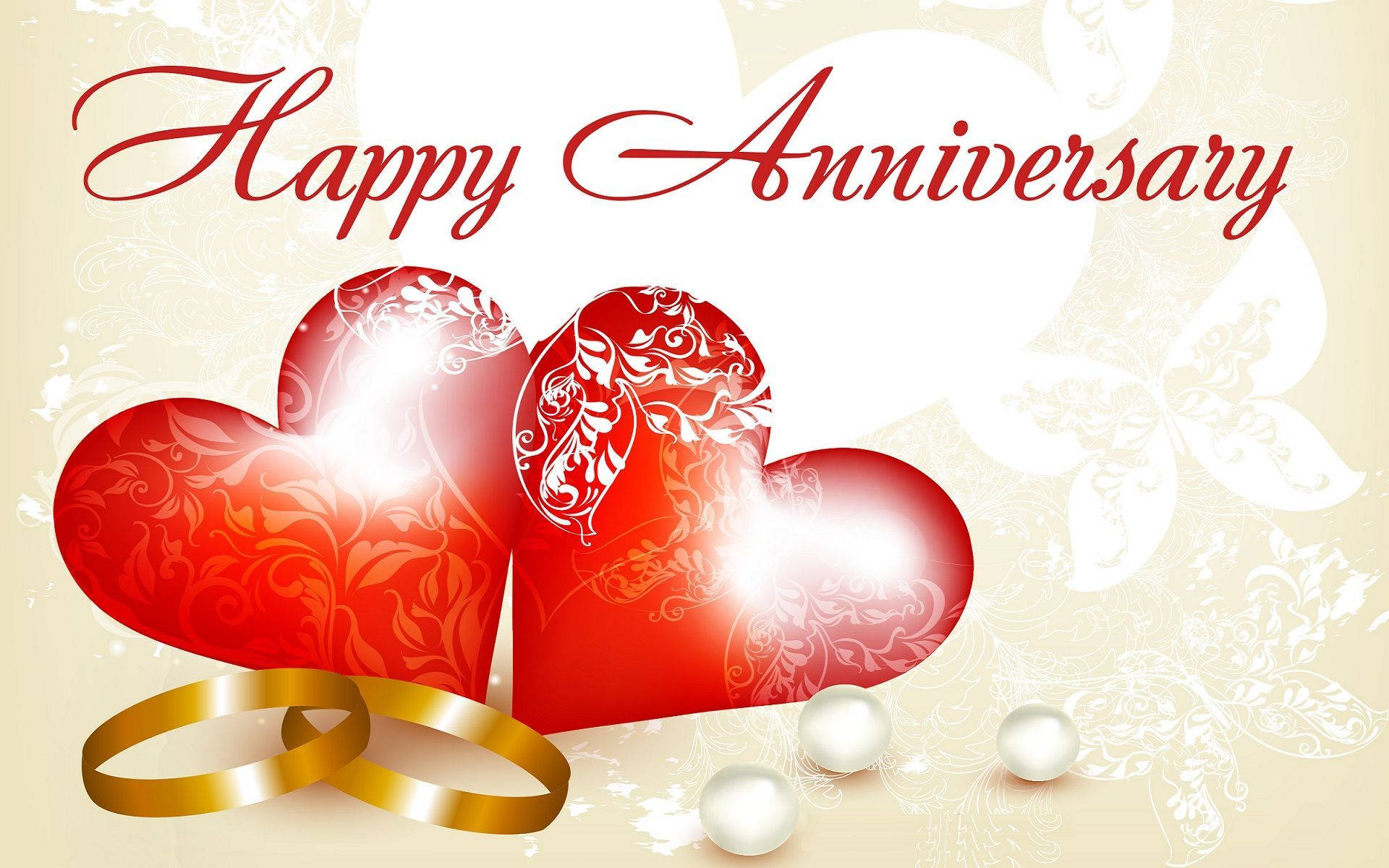 Happy Anniversary Red Hearts Background