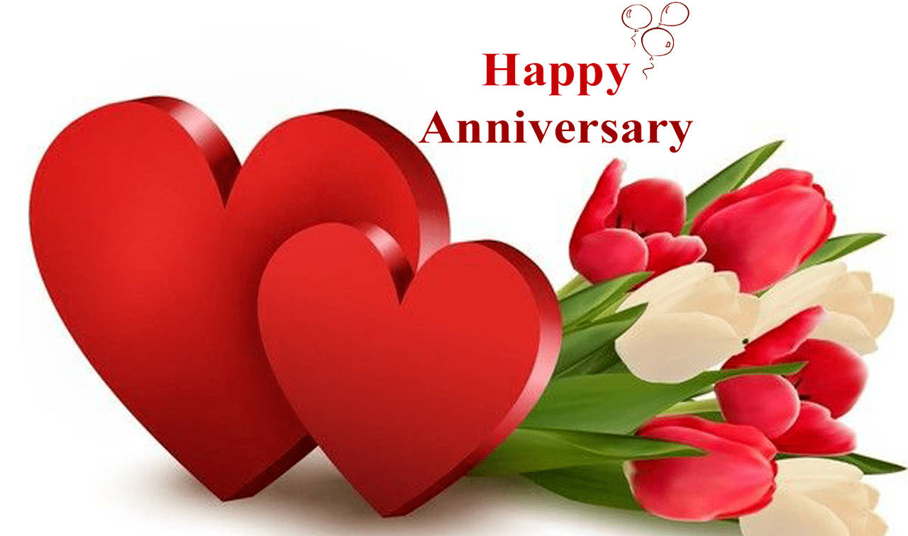 Happy Anniversary With Colourful Tulips
