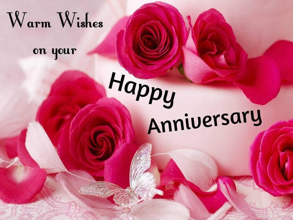 Happy Anniversary With Roses Background