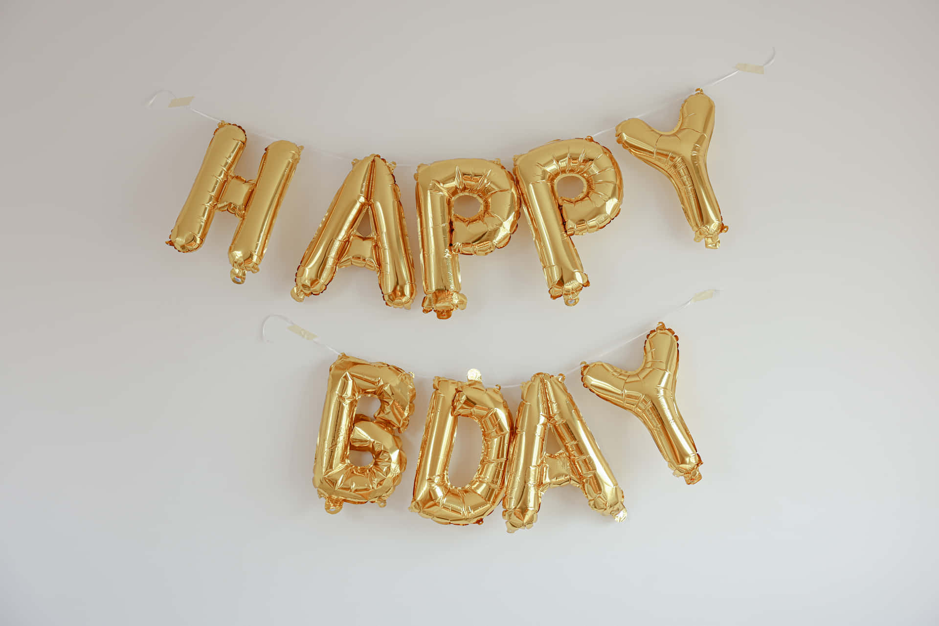 Happy Birthday Gold Foil Balloons Background