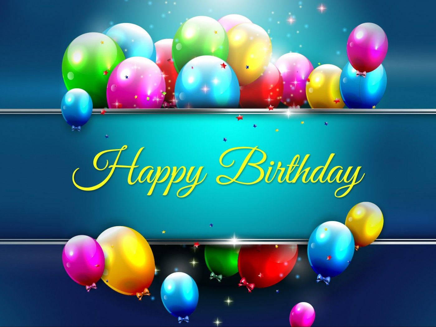 Happy Birthday Greeting In Blue Background