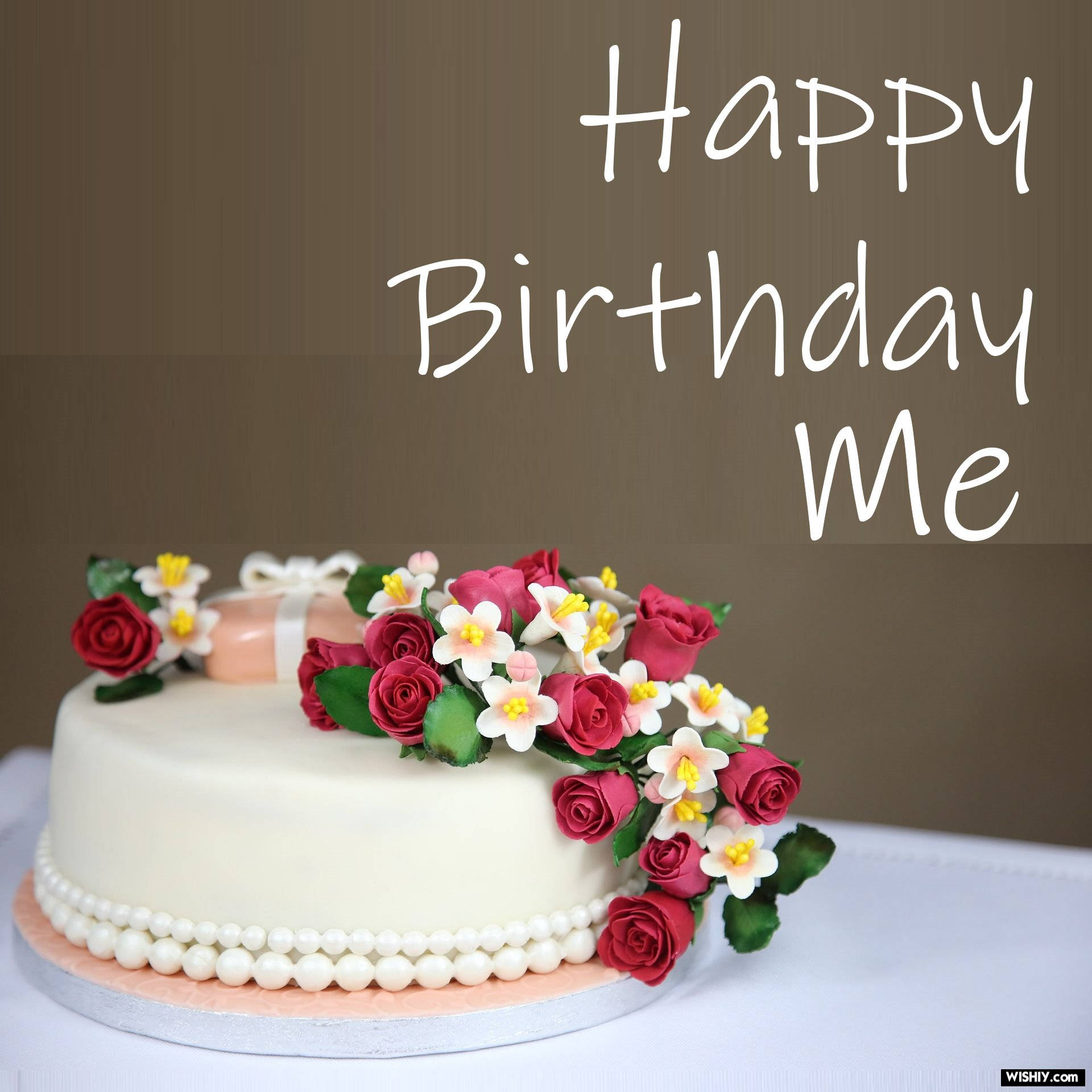 Happy Birthday To Me Floral Cake Background