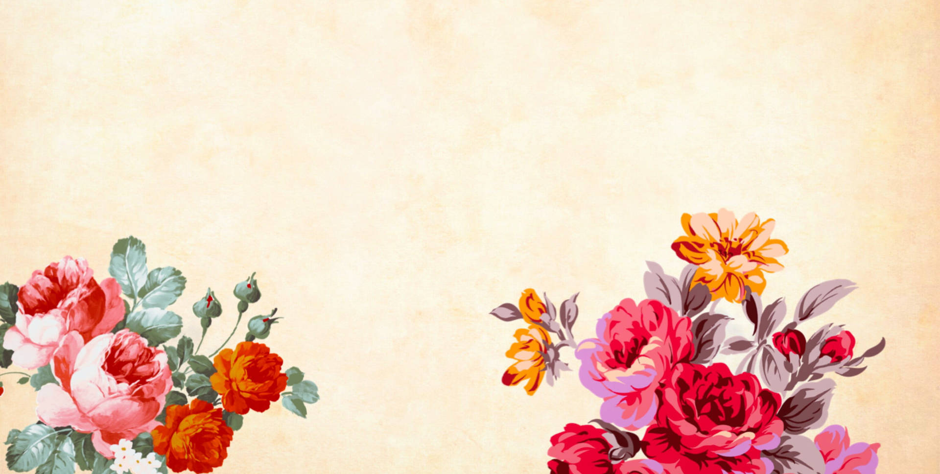 Happy Birthday Watercolor Flowers Background