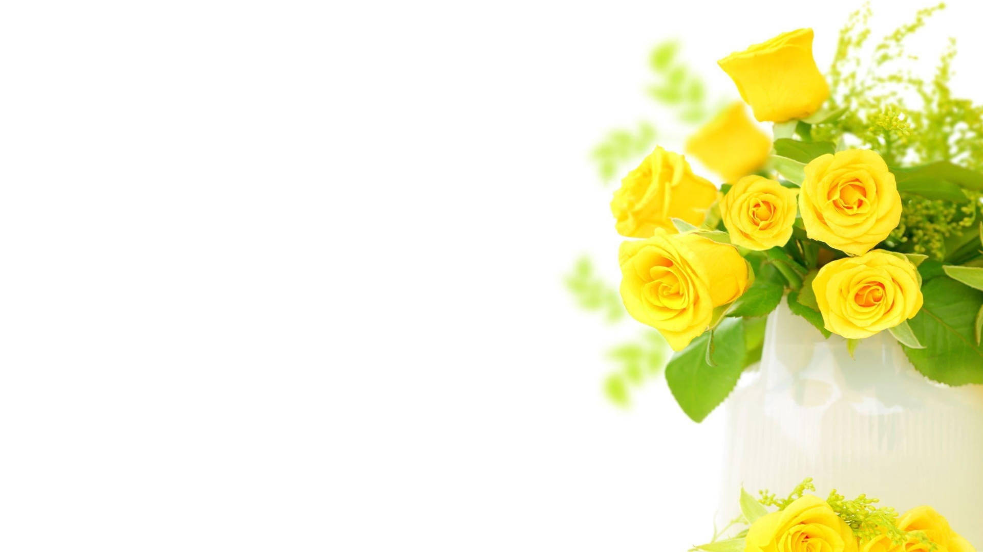 Happy Birthday Yellow Flowers Vase Background
