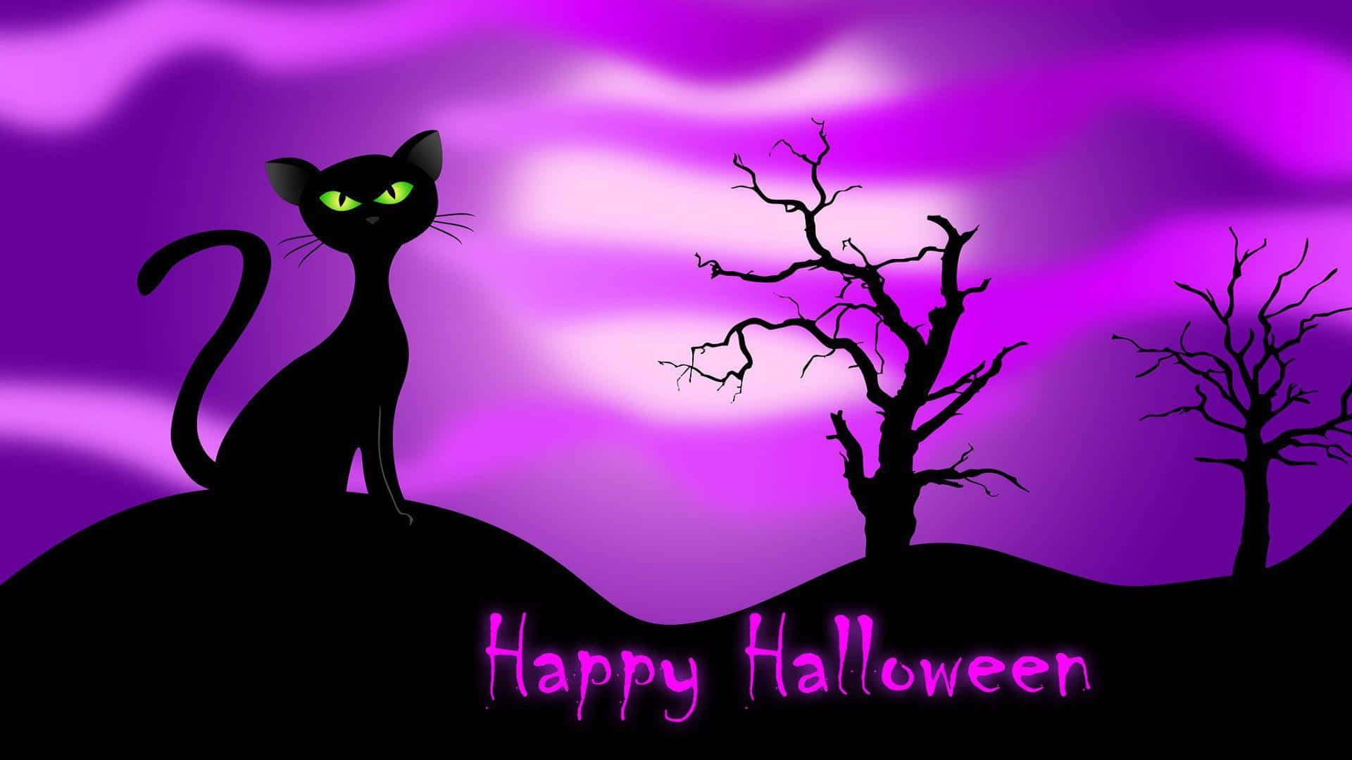Happy Black Cat Halloween! Background