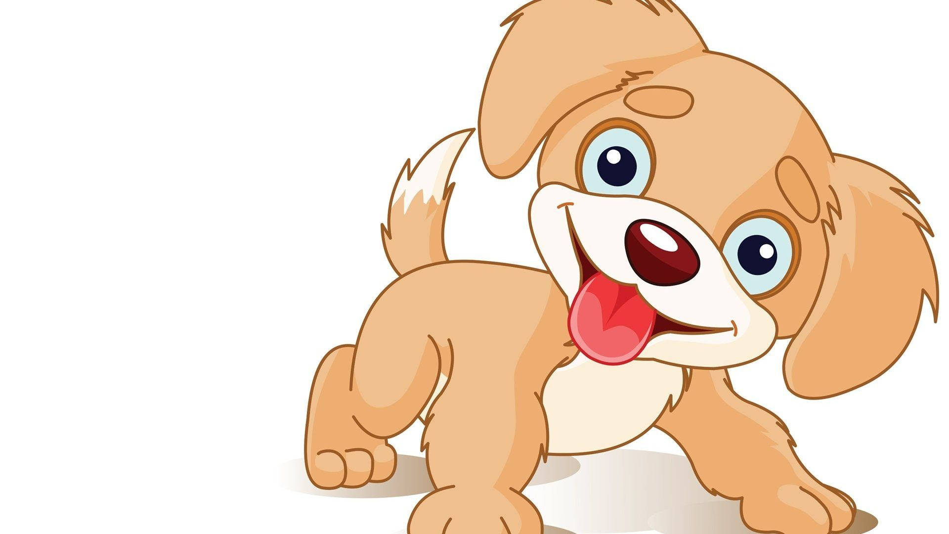 Happy Brown Dog Cartoon Art