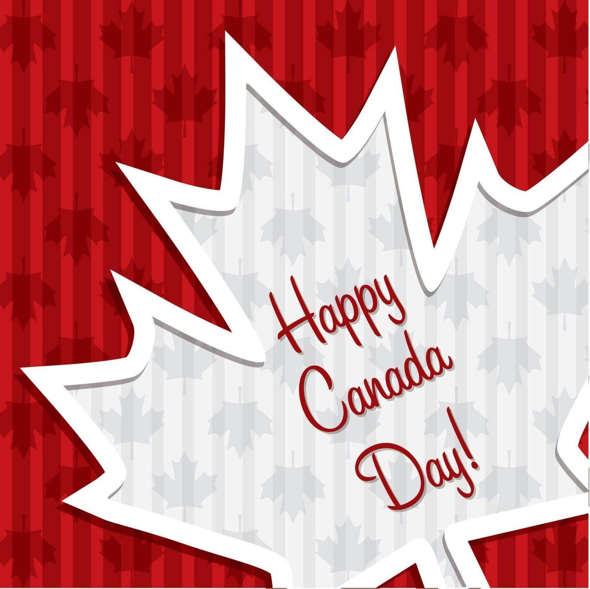 Happy Canada Day Maple Leaf Background