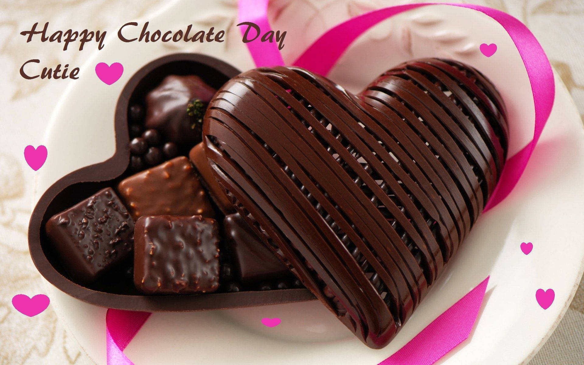 Happy Chocolate Day Heart Background